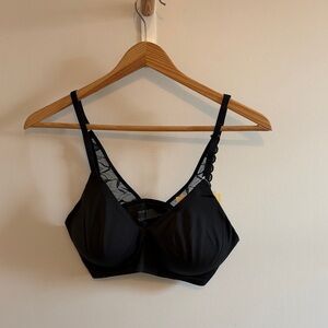 True Black Lace Trim Bra